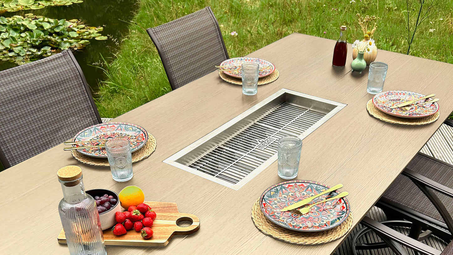 Mesa Dos Grilltisch - Aluminium Holz-Optik
